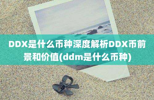 DDX是什么币种深度解析DDX币前景和价值(ddm是什么币种)