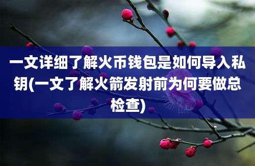 一文详细了解火币钱包是如何导入私钥(一文了解火箭发射前为何要做总检查)