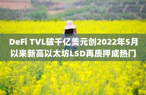 DeFi TVL破千亿美元创2022年5月以来新高以太坊LSD再质押成热门