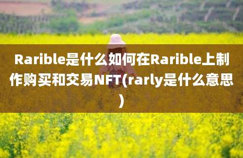 Rarible是什么如何在Rarible上制作购买和交易NFT(rarly是什么意思)