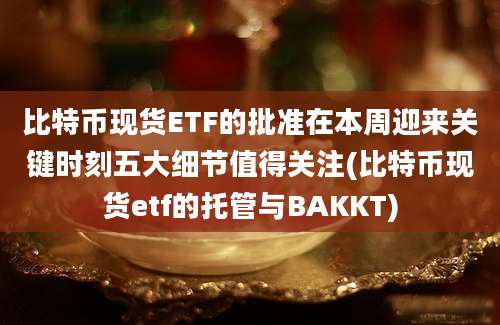 比特币现货ETF的批准在本周迎来关键时刻五大细节值得关注(比特币现货etf的托管与BAKKT)