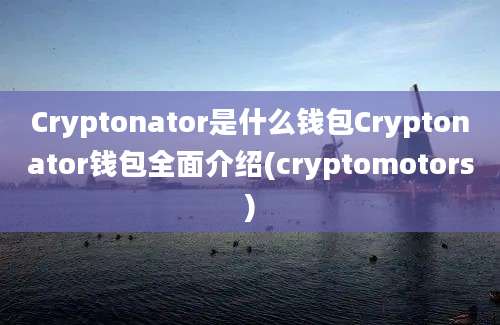 Cryptonator是什么钱包Cryptonator钱包全面介绍(cryptomotors)