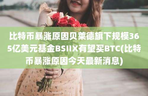 比特币暴涨原因贝莱德旗下规模365亿美元基金BSIIX有望买BTC(比特币暴涨原因今天最新消息)