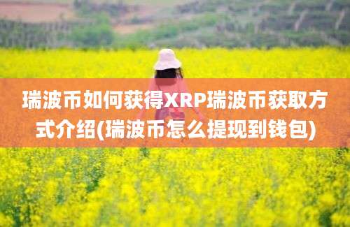 瑞波币如何获得XRP瑞波币获取方式介绍(瑞波币怎么提现到钱包)