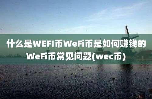 什么是WEFI币WeFi币是如何赚钱的WeFi币常见问题(wec币)