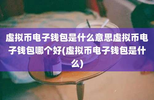 虚拟币电子钱包是什么意思虚拟币电子钱包哪个好(虚拟币电子钱包是什么)