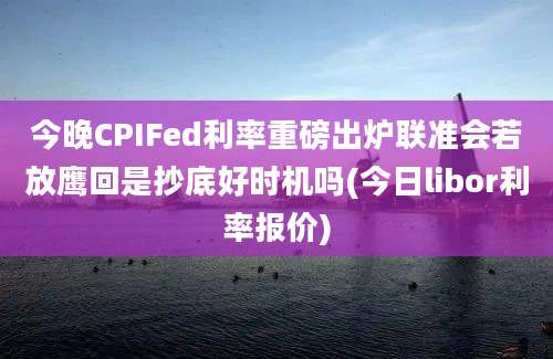 今晚CPIFed利率重磅出炉联准会若放鹰回是抄底好时机吗(今日libor利率报价)