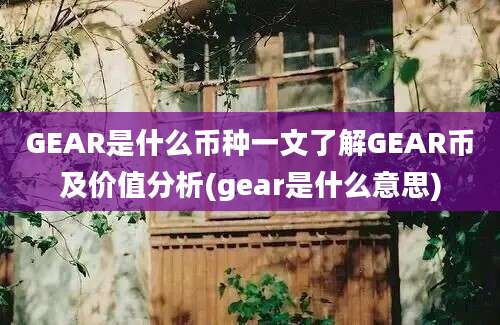 GEAR是什么币种一文了解GEAR币及价值分析(gear是什么意思)