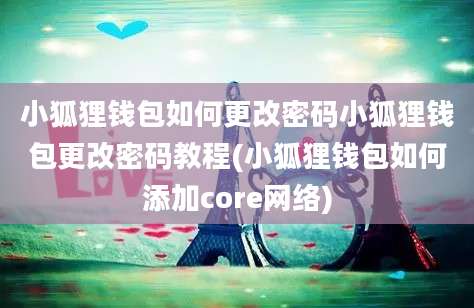 小狐狸钱包如何更改密码小狐狸钱包更改密码教程(小狐狸钱包如何添加core网络)