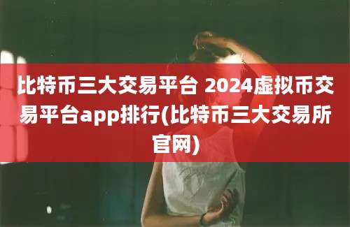 比特币三大交易平台 2024虚拟币交易平台app排行(比特币三大交易所官网)