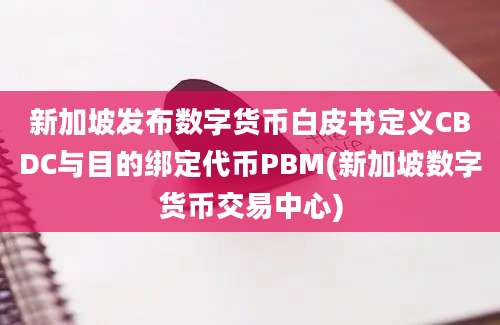 新加坡发布数字货币白皮书定义CBDC与目的绑定代币PBM(新加坡数字货币交易中心)