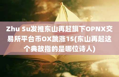 Zhu Su发推东山再起旗下OPNX交易所平台币OX跳涨15(东山再起这个典故指的是哪位诗人)