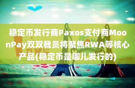 稳定币发行商Paxos支付商MoonPay双双裁员将聚焦RWA等核心产品(稳定币是哪儿发行的)