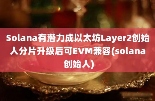 Solana有潜力成以太坊Layer2创始人分片升级后可EVM兼容(solana 创始人)