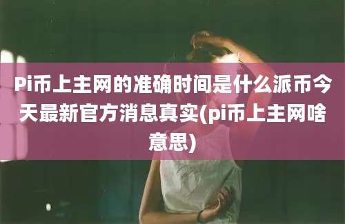 Pi币上主网的准确时间是什么派币今天最新官方消息真实(pi币上主网啥意思)