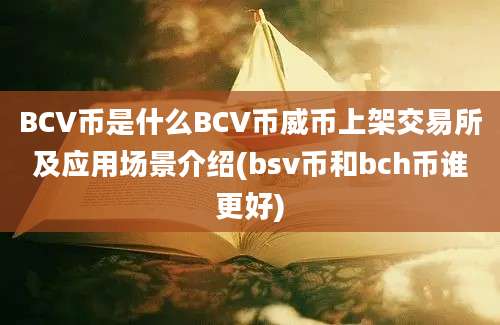 BCV币是什么BCV币威币上架交易所及应用场景介绍(bsv币和bch币谁更好)