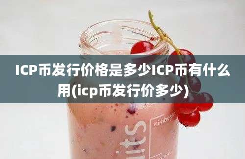 ICP币发行价格是多少ICP币有什么用(icp币发行价多少)