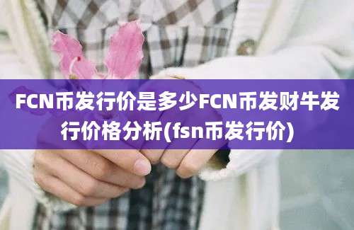 FCN币发行价是多少FCN币发财牛发行价格分析(fsn币发行价)