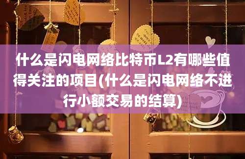 什么是闪电网络比特币L2有哪些值得关注的项目(什么是闪电网络不进行小额交易的结算)