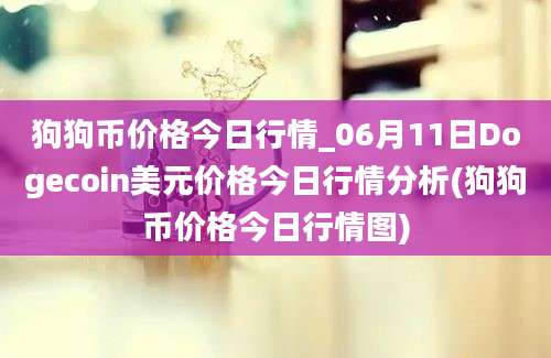 狗狗币价格今日行情_06月11日Dogecoin美元价格今日行情分析(狗狗币价格今日行情图)