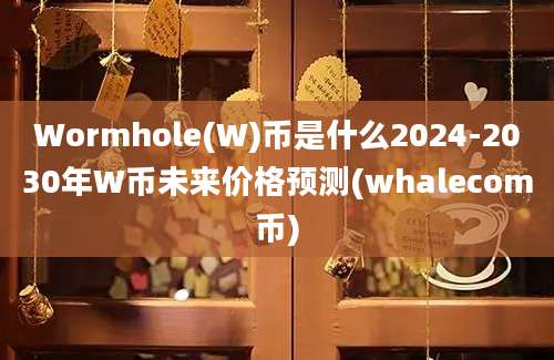 Wormhole(W)币是什么2024-2030年W币未来价格预测(whalecom币)