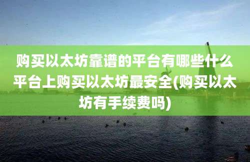 购买以太坊靠谱的平台有哪些什么平台上购买以太坊最安全(购买以太坊有手续费吗)