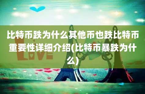 比特币跌为什么其他币也跌比特币重要性详细介绍(比特币暴跌为什么)