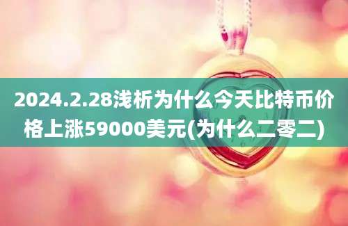 2024.2.28浅析为什么今天比特币价格上涨59000美元(为什么二零二)