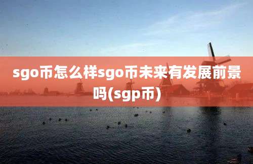 sgo币怎么样sgo币未来有发展前景吗(sgp币)