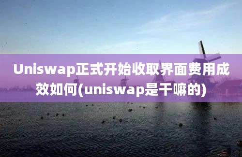 Uniswap正式开始收取界面费用成效如何(uniswap是干嘛的)