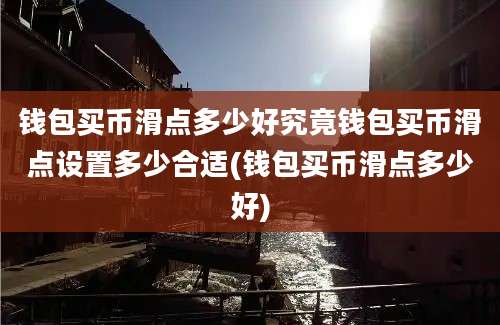 钱包买币滑点多少好究竟钱包买币滑点设置多少合适(钱包买币滑点多少好)