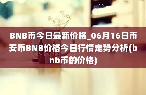 BNB币今日最新价格_06月16日币安币BNB价格今日行情走势分析(bnb币的价格)