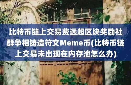 比特币链上交易费远超区块奖励社群争相铸造符文Meme币(比特币链上交易未出现在内存池怎么办)