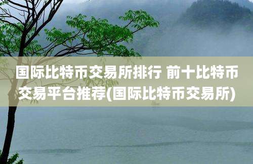 国际比特币交易所排行 前十比特币交易平台推荐(国际比特币交易所)