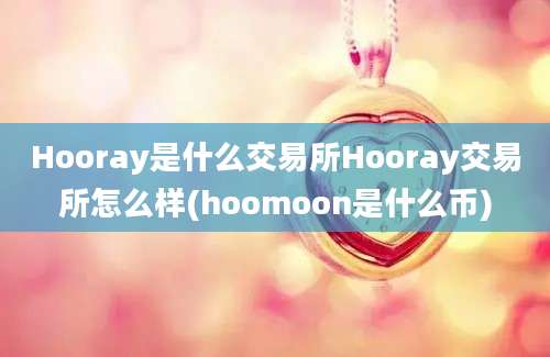 Hooray是什么交易所Hooray交易所怎么样(hoomoon是什么币)