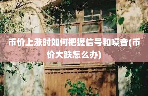 币价上涨时如何把握信号和噪音(币价大跌怎么办)