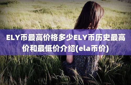 ELY币最高价格多少ELY币历史最高价和最低价介绍(ela币价)