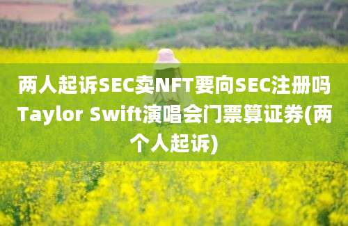 两人起诉SEC卖NFT要向SEC注册吗Taylor Swift演唱会门票算证券(两个人起诉)