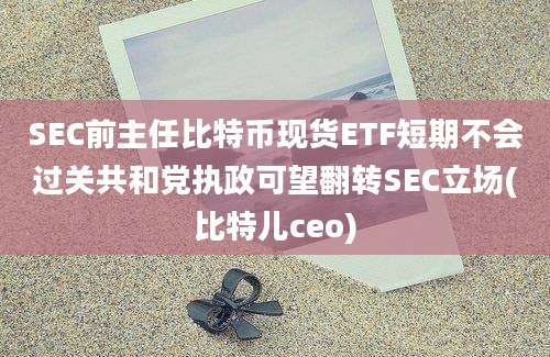 SEC前主任比特币现货ETF短期不会过关共和党执政可望翻转SEC立场(比特儿ceo)