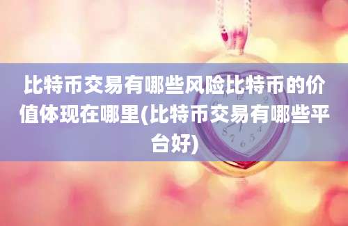 比特币交易有哪些风险比特币的价值体现在哪里(比特币交易有哪些平台好)