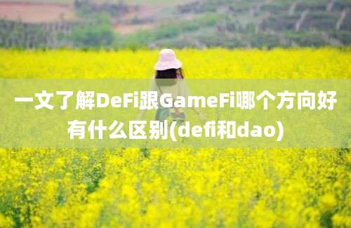 一文了解DeFi跟GameFi哪个方向好有什么区别(defi和dao)