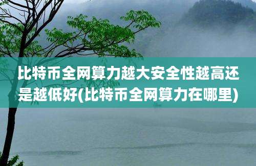 比特币全网算力越大安全性越高还是越低好(比特币全网算力在哪里)