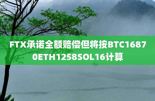 FTX承诺全额赔偿但将按BTC16870ETH1258SOL16计算