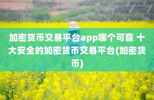 加密货币交易平台app哪个可靠 十大安全的加密货币交易平台(加密货币)