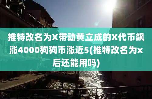 推特改名为X带动黄立成的X代币飙涨4000狗狗币涨近5(推特改名为x后还能用吗)