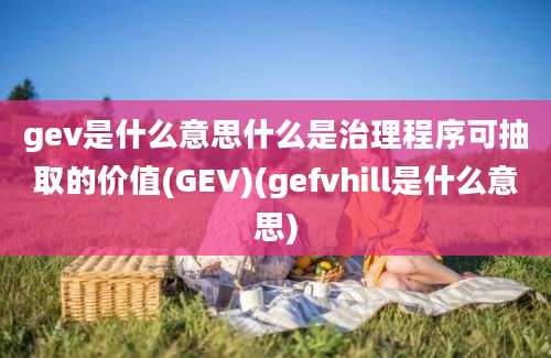 gev是什么意思什么是治理程序可抽取的价值(GEV)(gefvhill是什么意思)