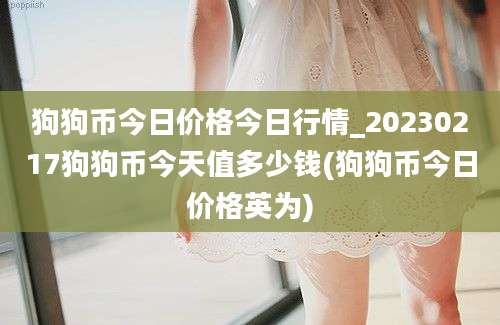 狗狗币今日价格今日行情_20230217狗狗币今天值多少钱(狗狗币今日价格英为)