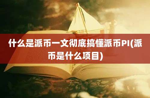 什么是派币一文彻底搞懂派币PI(派币是什么项目)