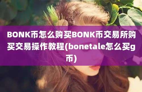 BONK币怎么购买BONK币交易所购买交易操作教程(bonetale怎么买g币)