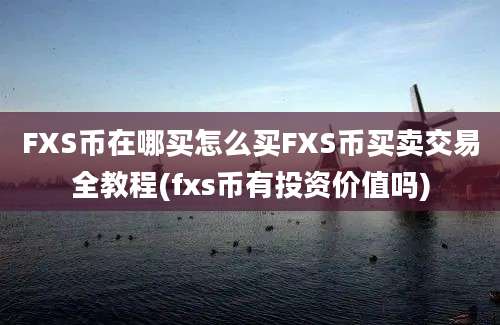 FXS币在哪买怎么买FXS币买卖交易全教程(fxs币有投资价值吗)